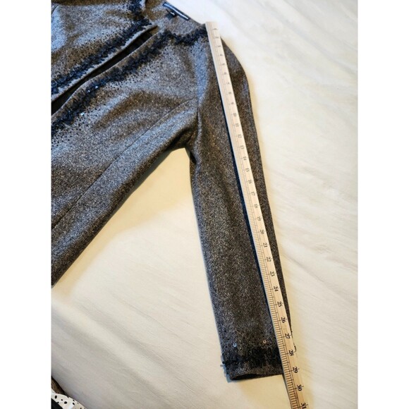 Ellen Tracy Wool Tweed Jacket Brown Black Ribbon Detail Sz 12 - Picture 9 of 12